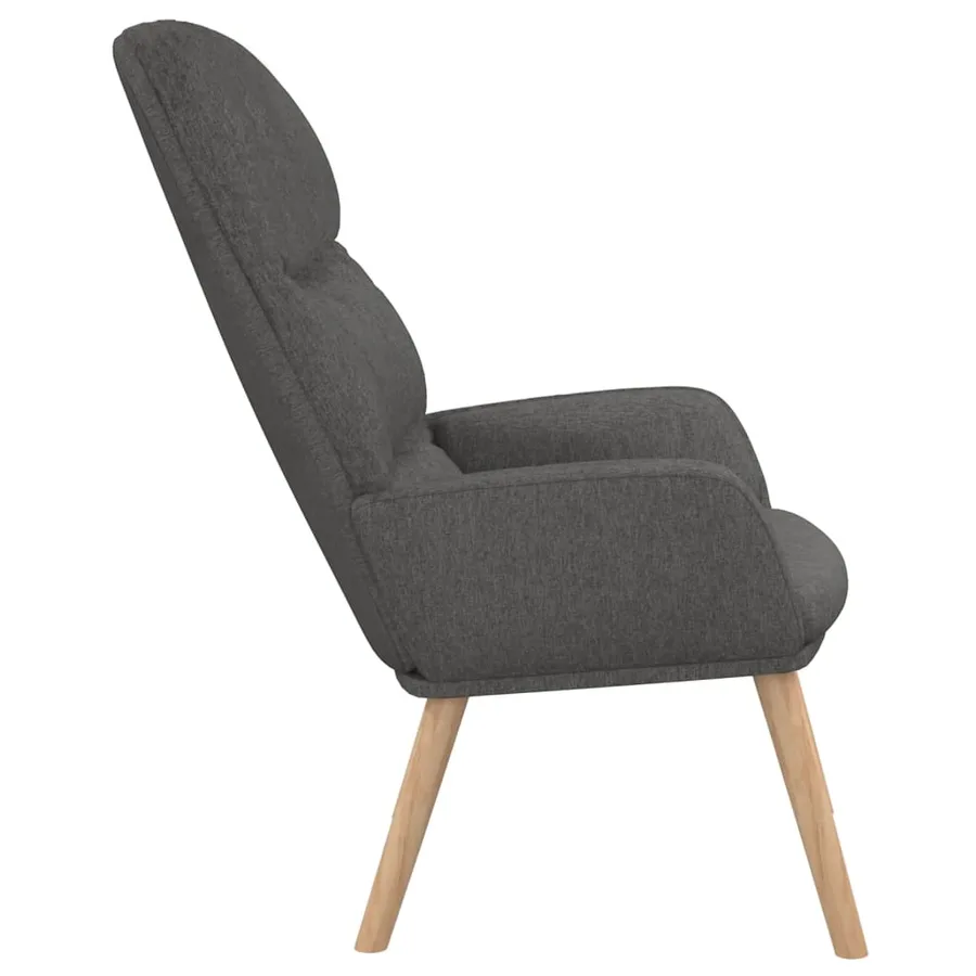 Chaise de relaxation Gris foncé Tissu - 4