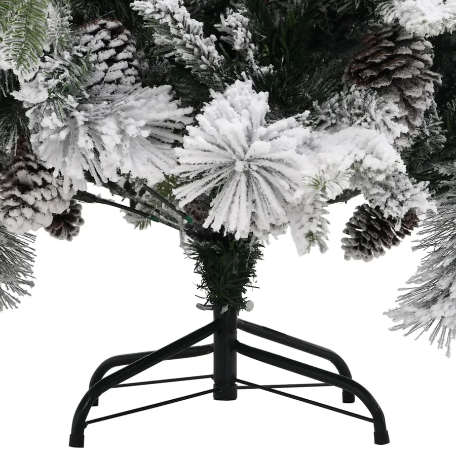 Sapin de Noël à flocons de neige et pommes de pin 150 cm PVC/PE - 5