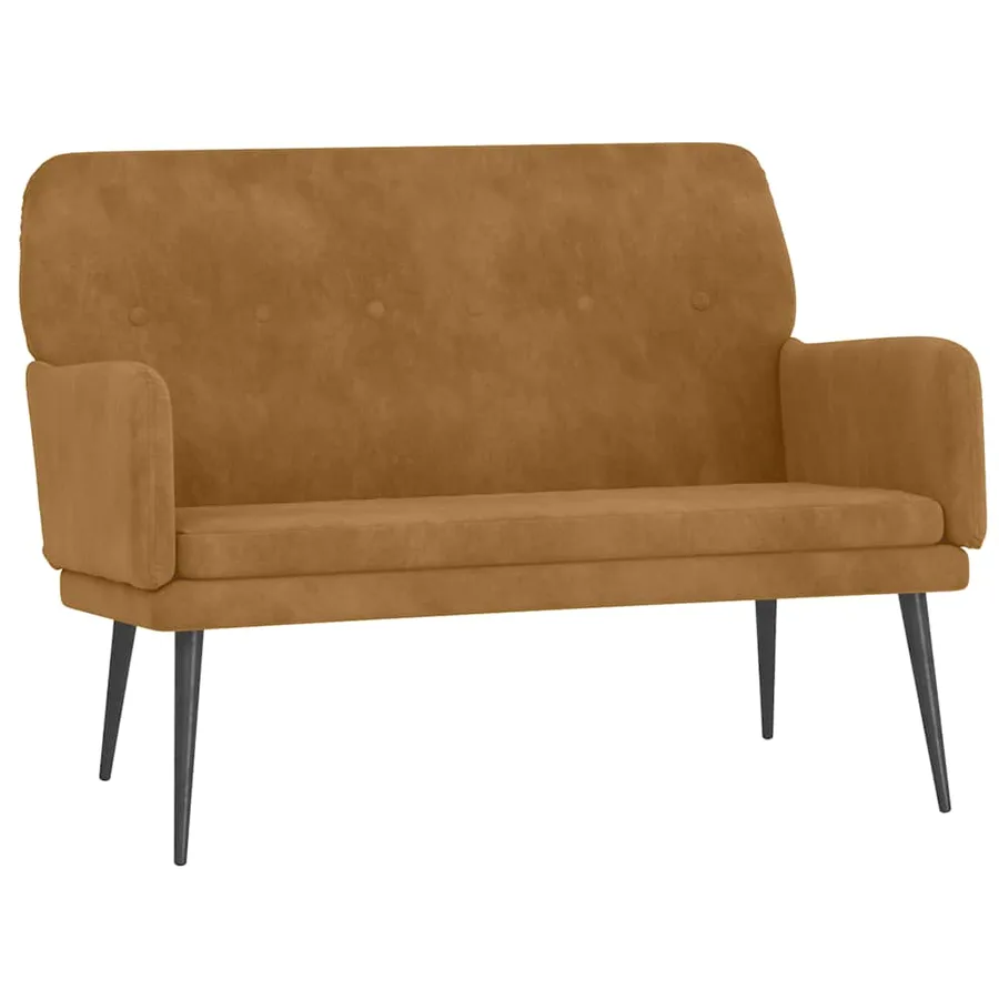 Banc Marron 108x79x79 cm Velours - 2