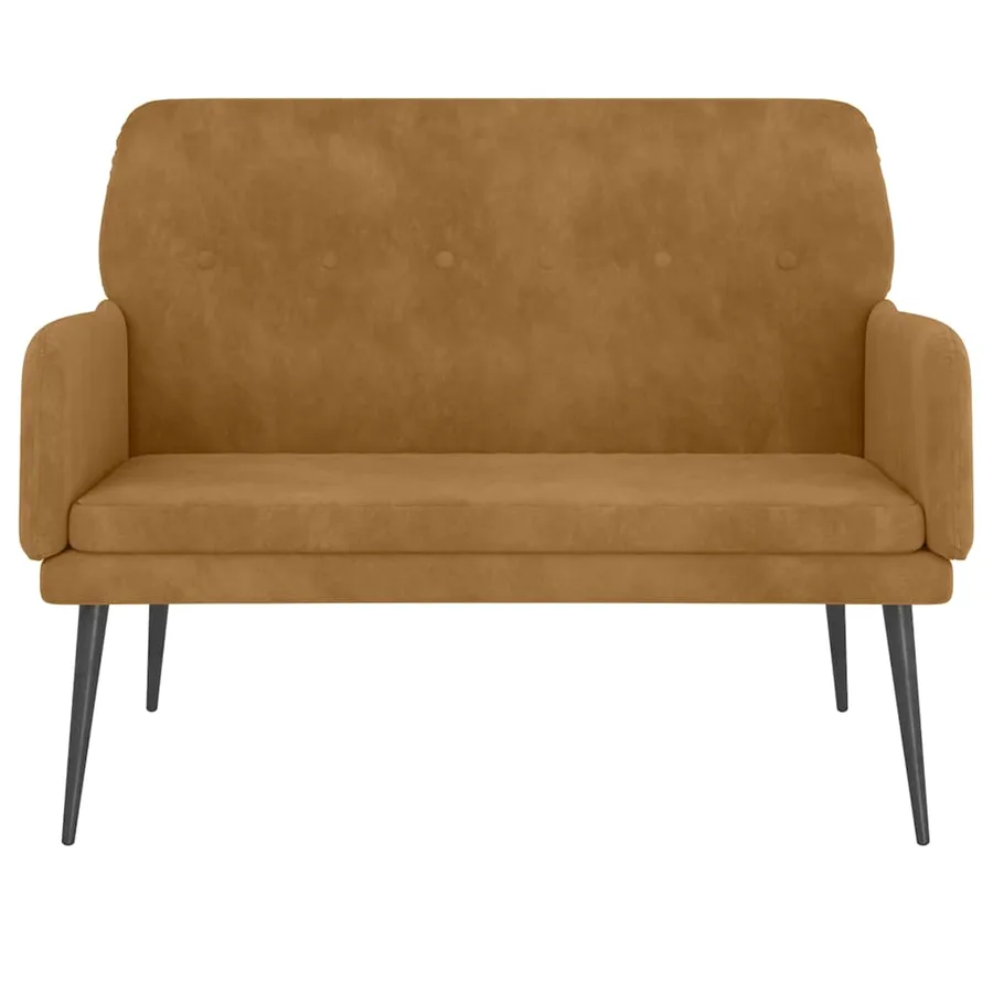 Banc Marron 108x79x79 cm Velours - 3