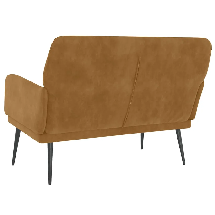 Banc Marron 108x79x79 cm Velours - 5