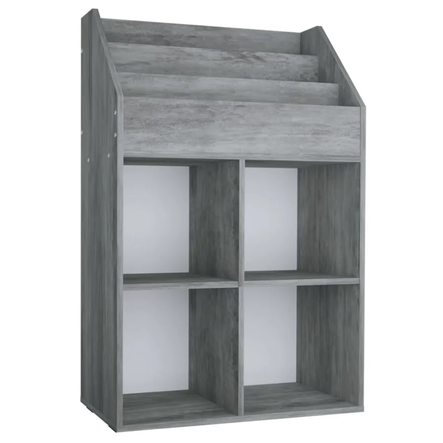 Porte-revue pour enfants Gris béton 71x30x114cm Bois ingénierie - 2
