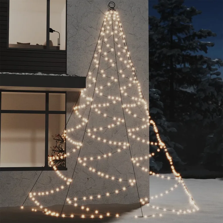 Arbre mural avec crochet métallique 720 LED Blanc chaud 5 m