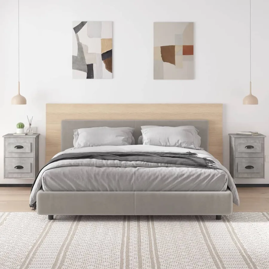 Tables de chevet murales 2 pcs gris béton 41,5x36x53 cm - 3