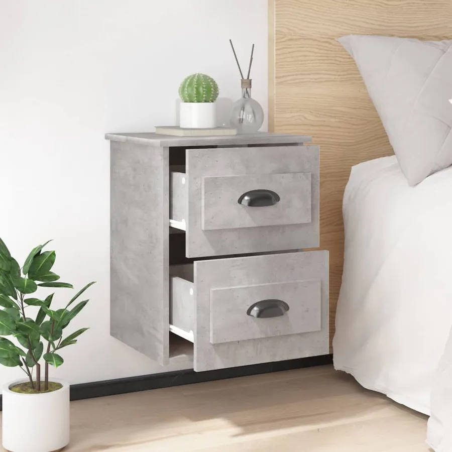 Tables de chevet murales 2 pcs gris béton 41,5x36x53 cm - 4