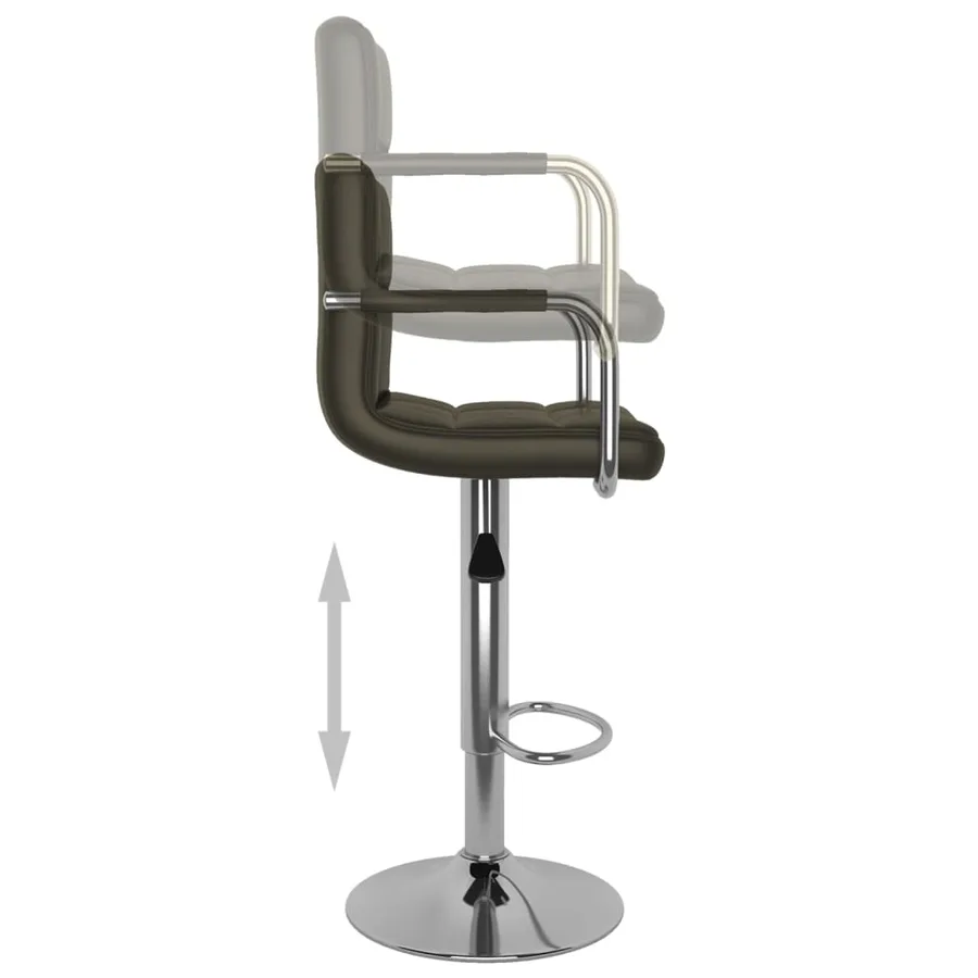 Tabourets de bar lot de 2 marron similicuir - 7