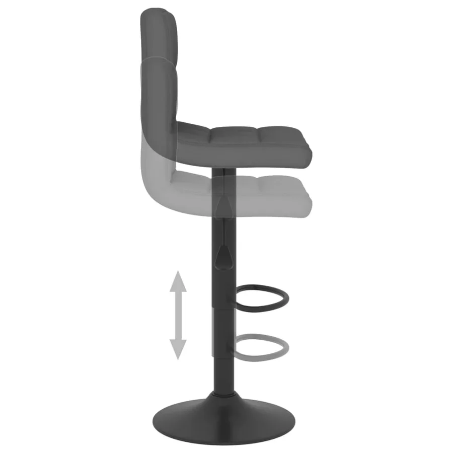 Tabouret de bar Gris foncé Tissu - 6