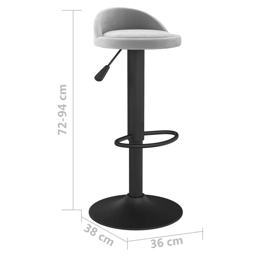 Tabouret de bar Gris clair Velours - 8