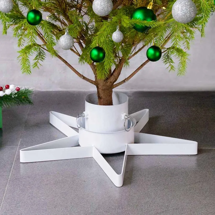Support de sapin de Noël Blanc 47x47x13,5 cm