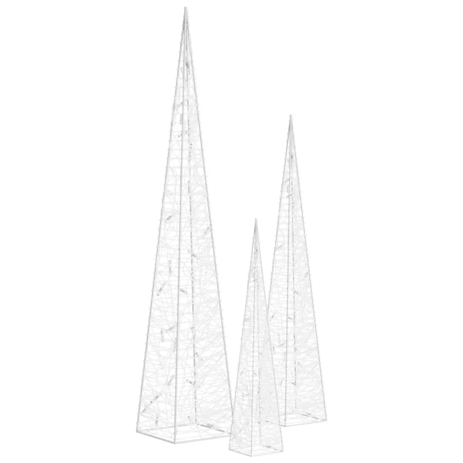 Jeu de cônes lumineux à LED Acrylique Blanc froid 30/45/60 cm - 3