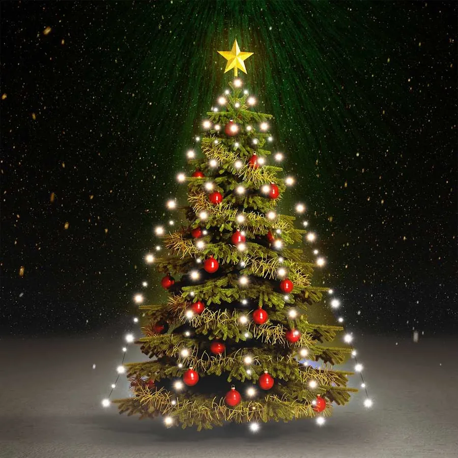Guirlande lumineuse d'arbre de Noël 210 LED Blanc froid 210 cm