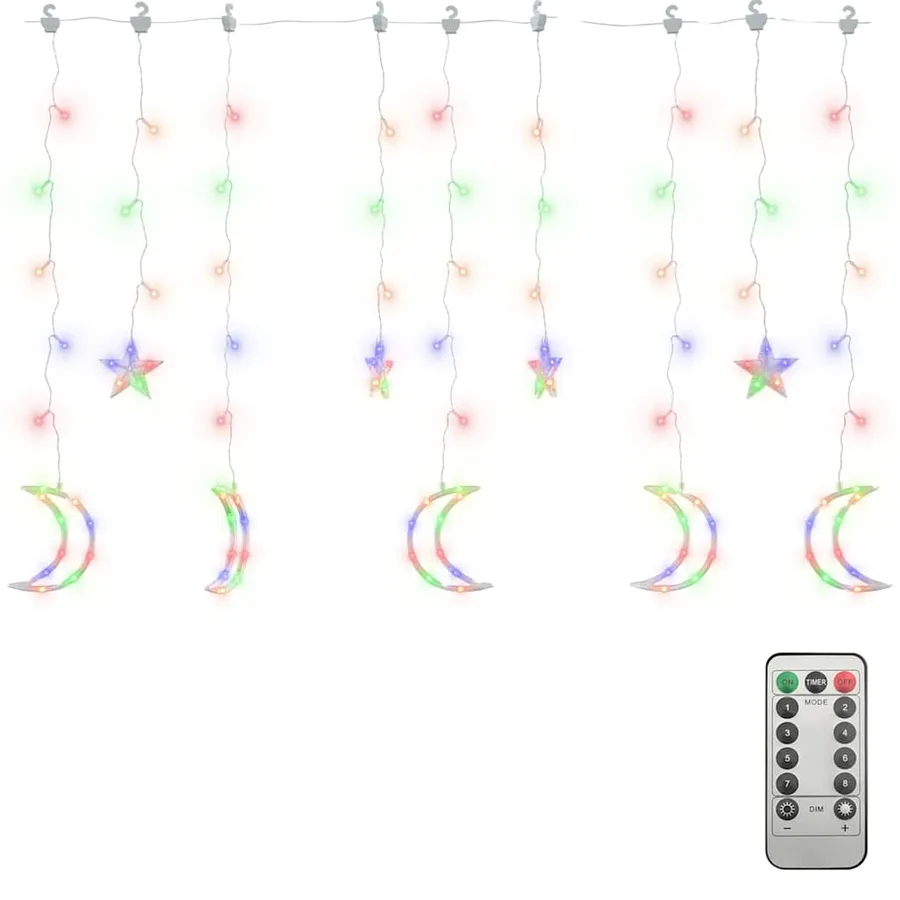 Guirlande lumineuse étoile et lune avec télécommande 138 LED - 2