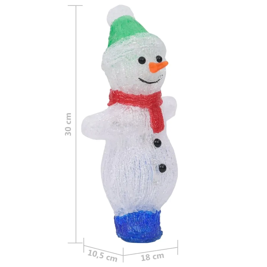 Silhouette de bonhomme de neige de Noël LED Acrylique 30 cm - 9