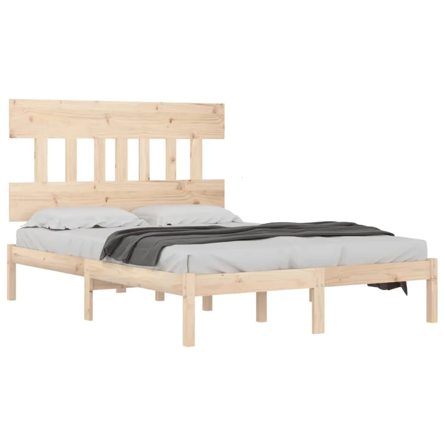 Cadre de lit sans matelas 120x190 cm bois massif - 3