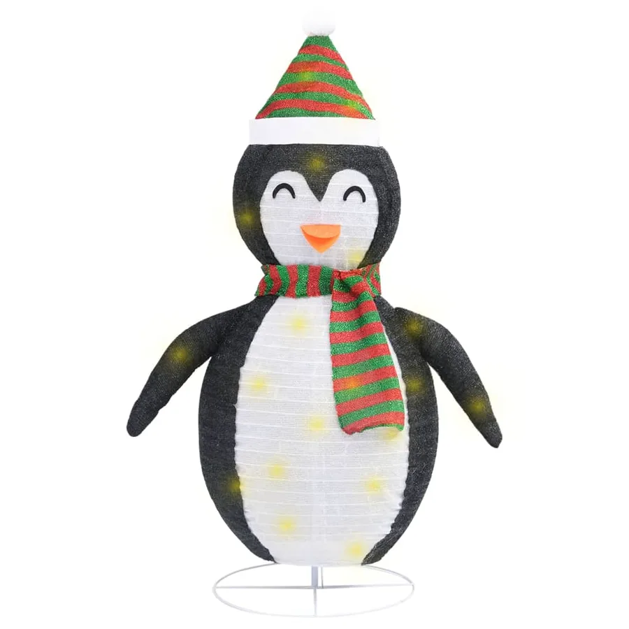 Décoration de Noël pingouin à LED Tissu de luxe 120 cm - 2