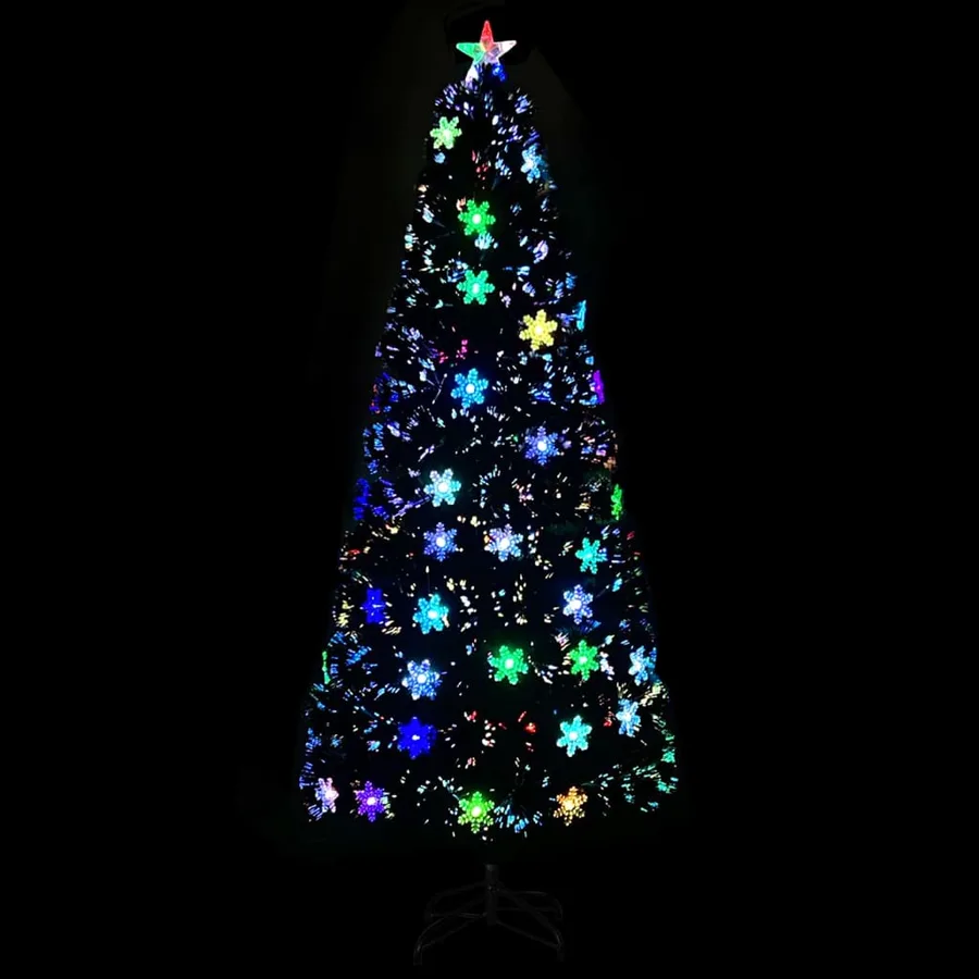 Sapin de Noël et flocons de neige LED Noir 210 cm Fibre optique - 3