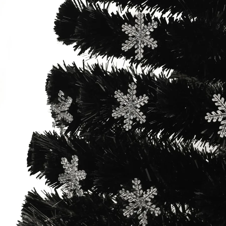 Sapin de Noël et flocons de neige LED Noir 210 cm Fibre optique - 6