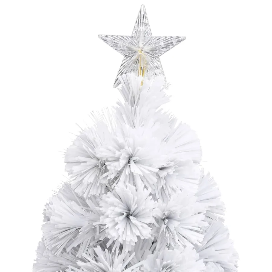 Arbre de Noël artificiel pré-éclairé blanc 240 cm fibre optique - 6