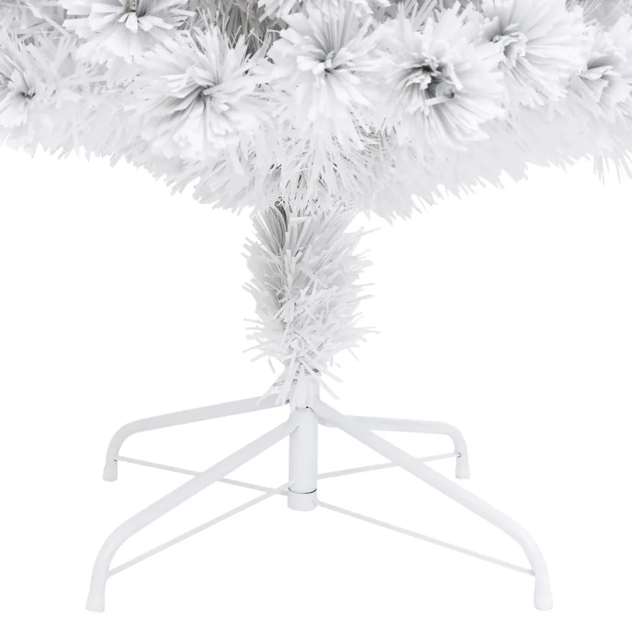 Arbre de Noël artificiel pré-éclairé blanc 240 cm fibre optique - 8