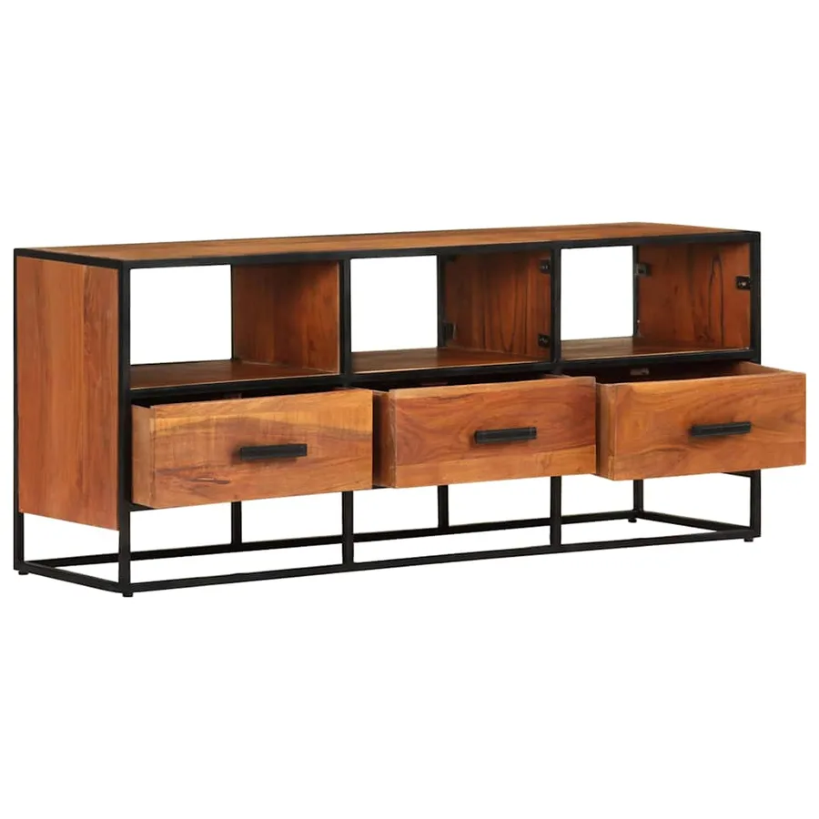 Meuble TV 110x30x45 cm Bois d'acacia massif - 3