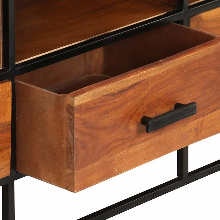 Meuble TV 110x30x45 cm Bois d'acacia massif - 6