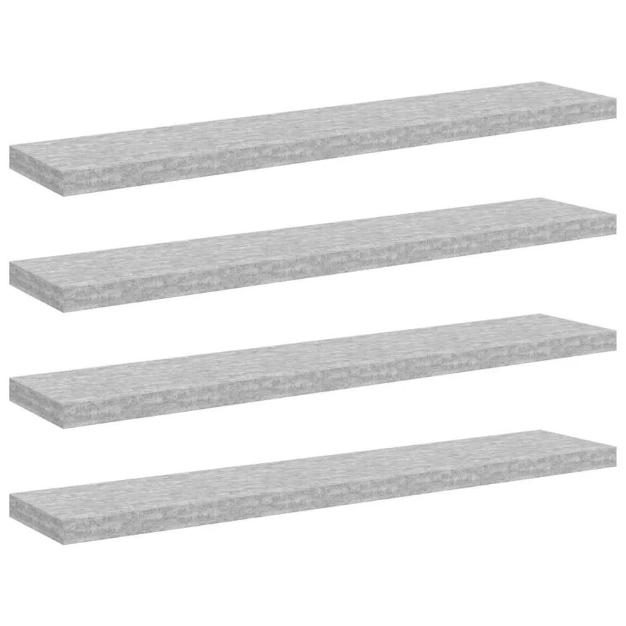 Étagères murales flottantes 4 pcs gris béton 120x23,5x3,8cm MDF - 2