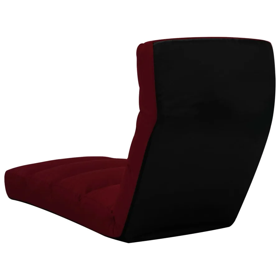 Chaise pliable de sol Rouge bordeaux Similicuir - 4