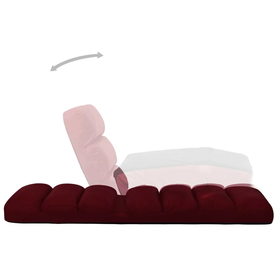 Chaise pliable de sol Rouge bordeaux Similicuir - 5