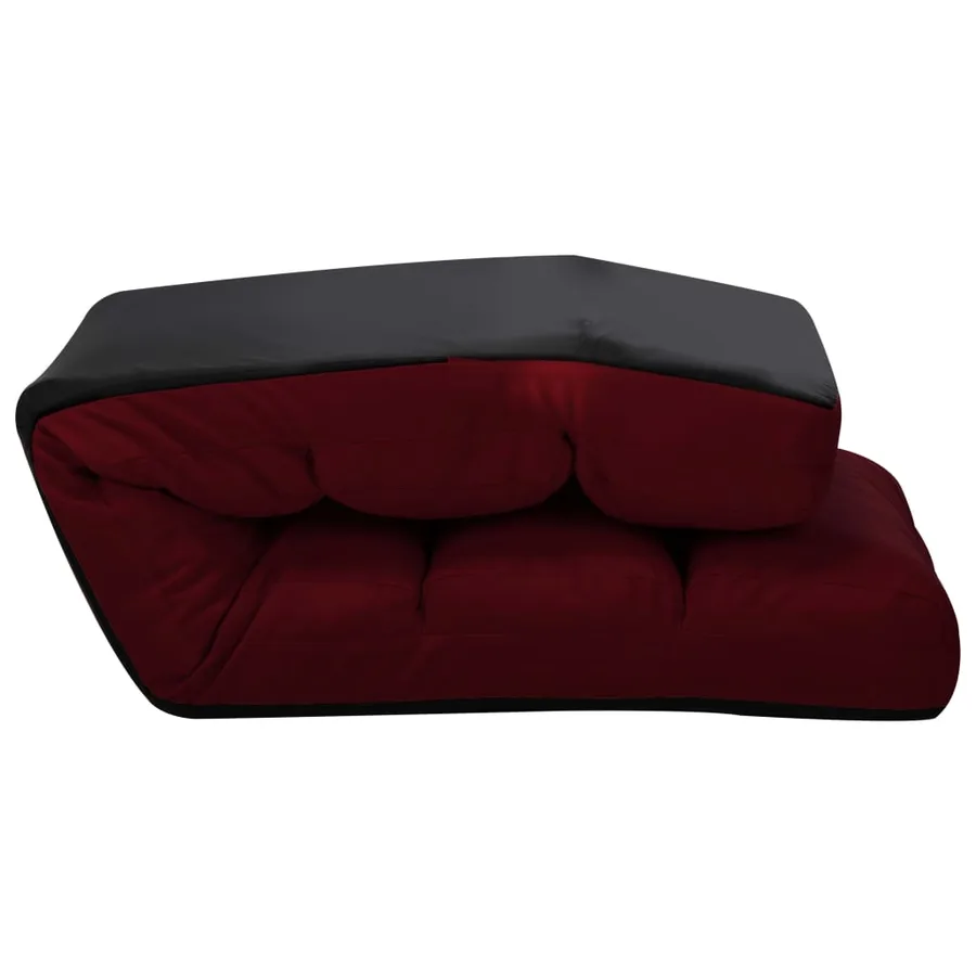 Chaise pliable de sol Rouge bordeaux Similicuir - 6