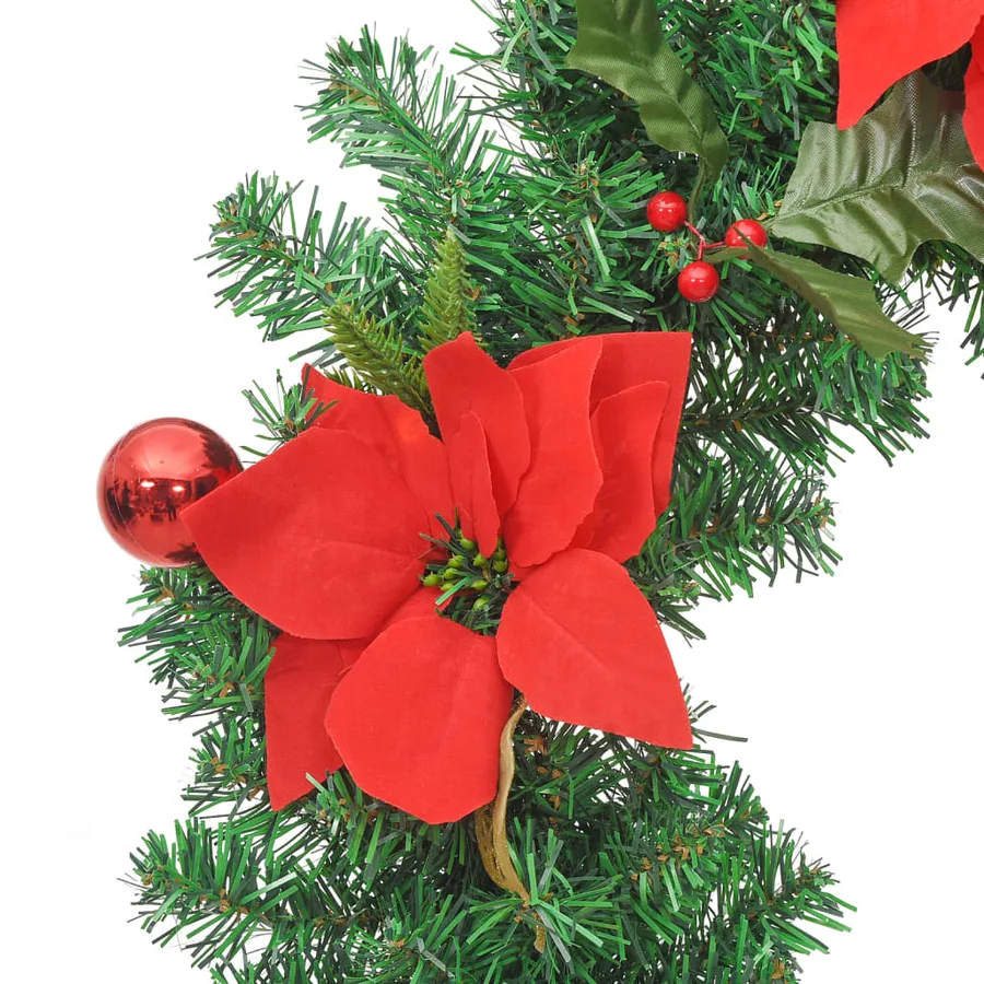 Couronne de Noël avec lumières LED vert 60 cm PVC - 5