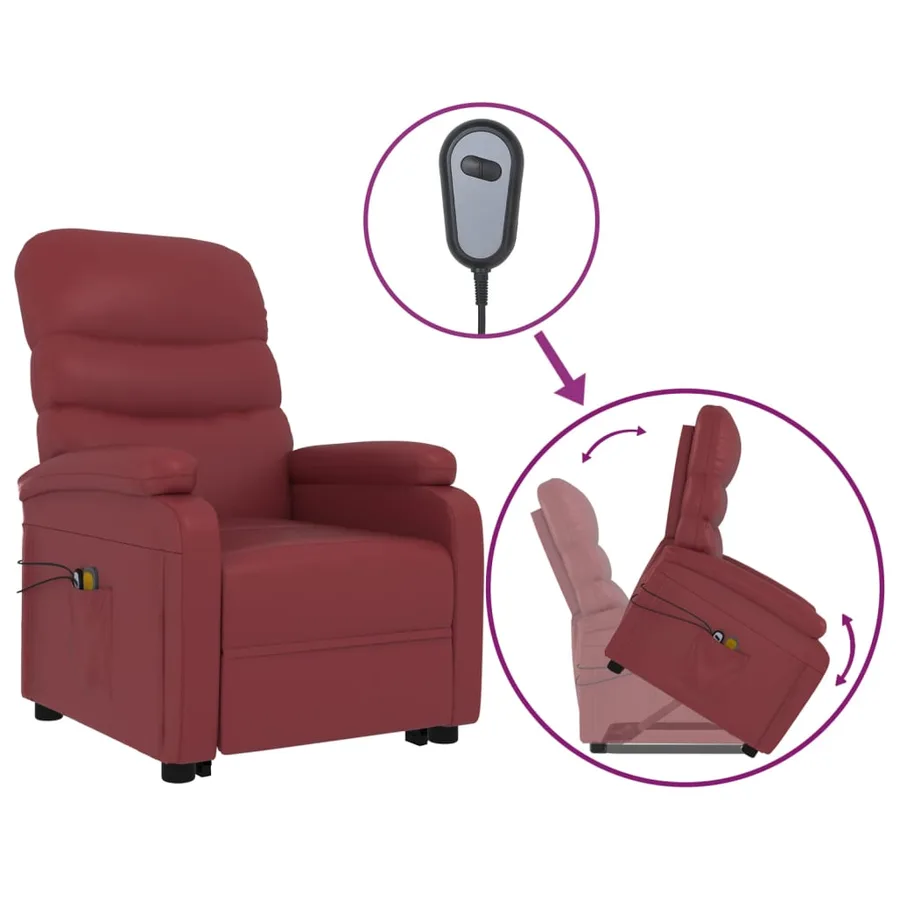 Fauteuil de massage Rouge bordeaux Similicuir - 2