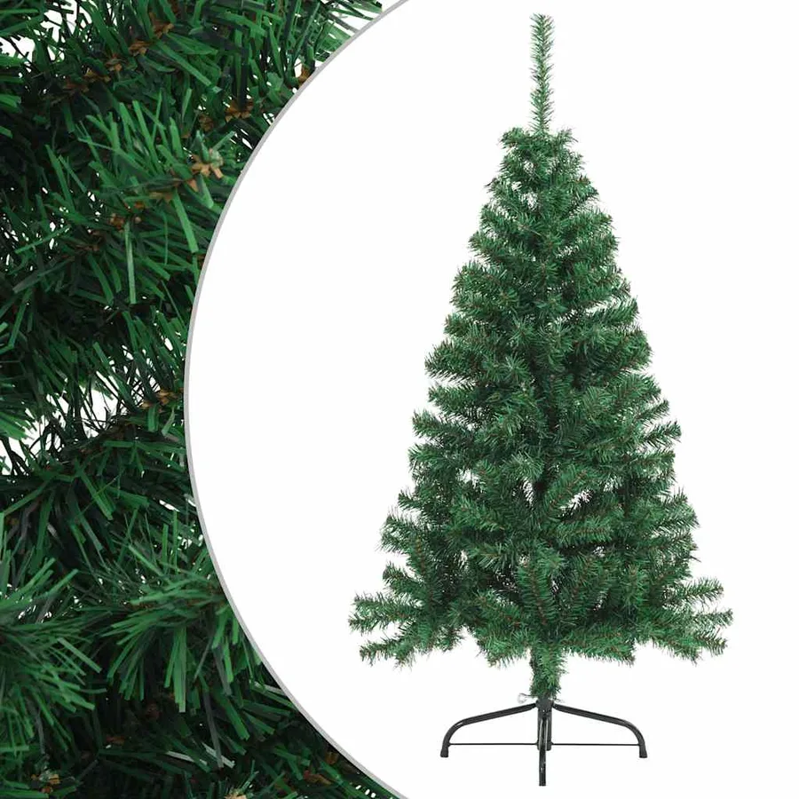 Sapin de Noël artificiel moitié avec support vert 150 cm PVC - 2