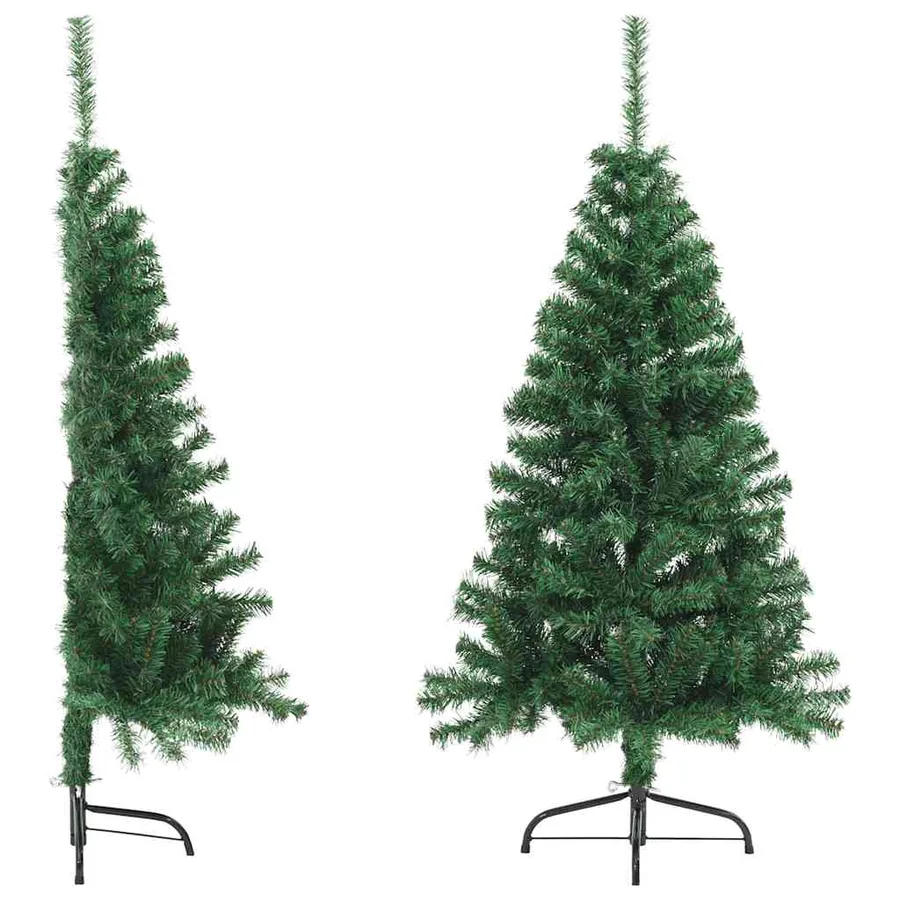 Sapin de Noël artificiel moitié avec support vert 150 cm PVC - 5