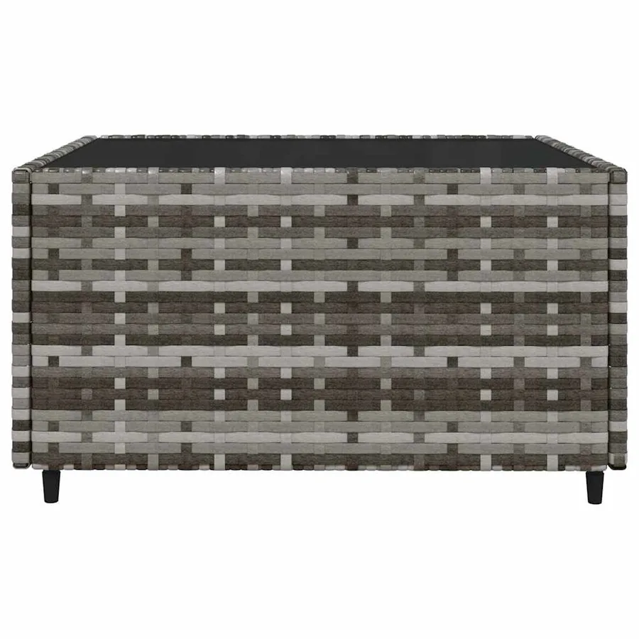Salon de jardin 3 pcs avec coussins Gris Résine tressée - 6
