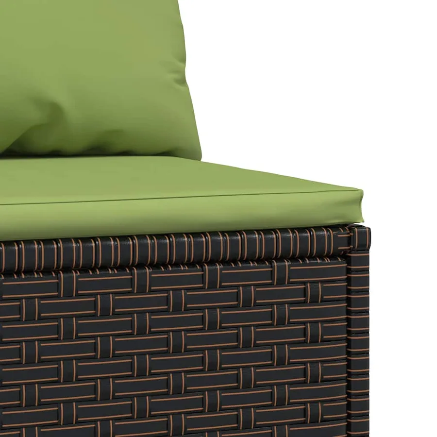 Canapés centraux de jardin coussins 2pcs marron résine tressée - 6