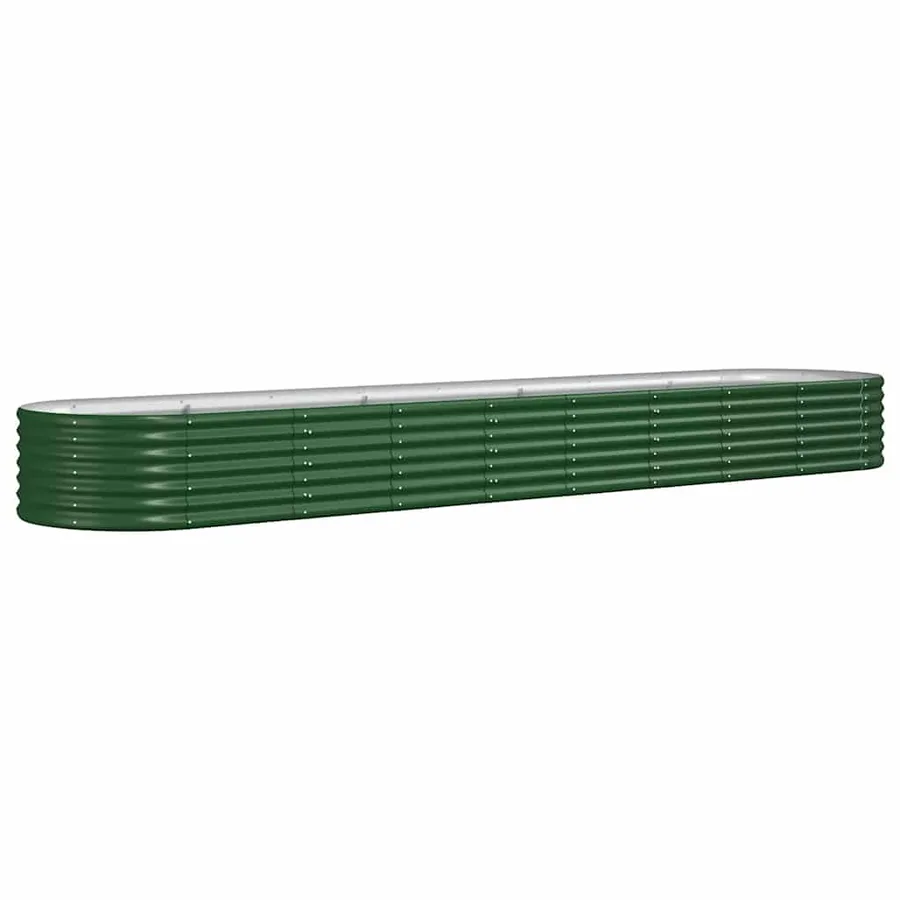 Lit surélevé de jardin Acier galvanisé 368x80x36 cm Vert - 2