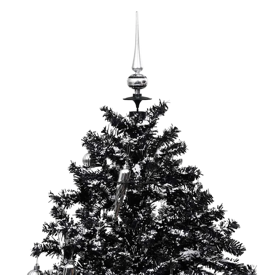 Arbre de Noël neigeux avec base de parapluie Noir 170 cm PVC - 4