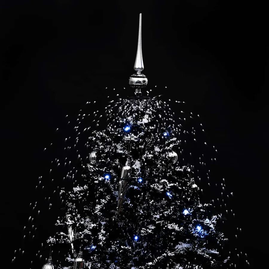 Arbre de Noël neigeux avec base de parapluie Noir 170 cm PVC - 6