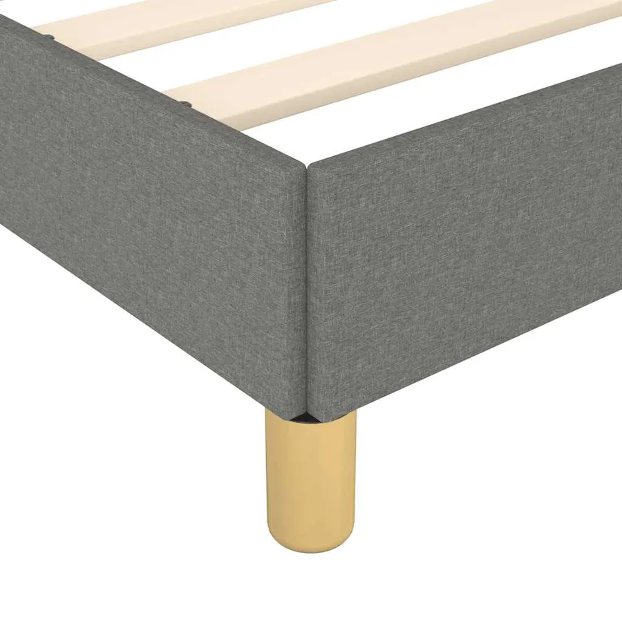 Cadre de lit sans matelas gris foncé 100x200 cm tissu - 7