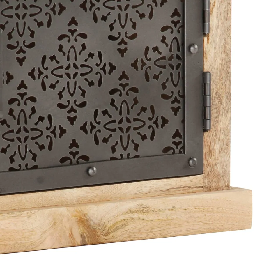 Meuble TV avec portes en acier 120x30x40 cm Bois de manguier - 7