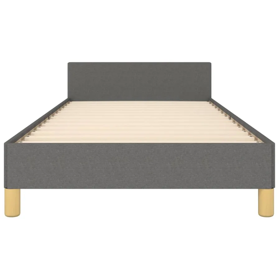 Cadre de lit sans matelas gris foncé 100x200 cm tissu - 6