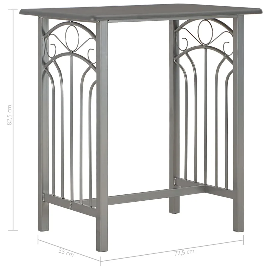 Ensemble de bar 3 pcs Bois et acier Anthracite - 10