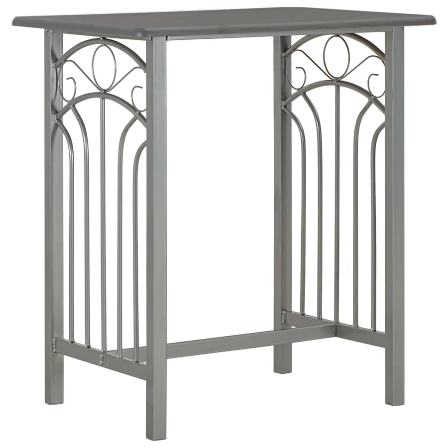 Ensemble de bar 3 pcs Bois et acier Anthracite - 2