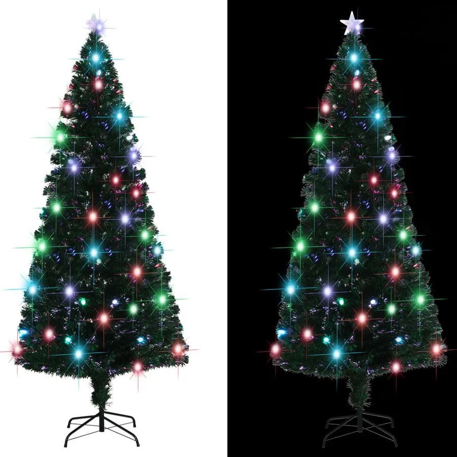 Arbre de Noël pré-éclairé avec support et LED 210 cm fibre optique - 3