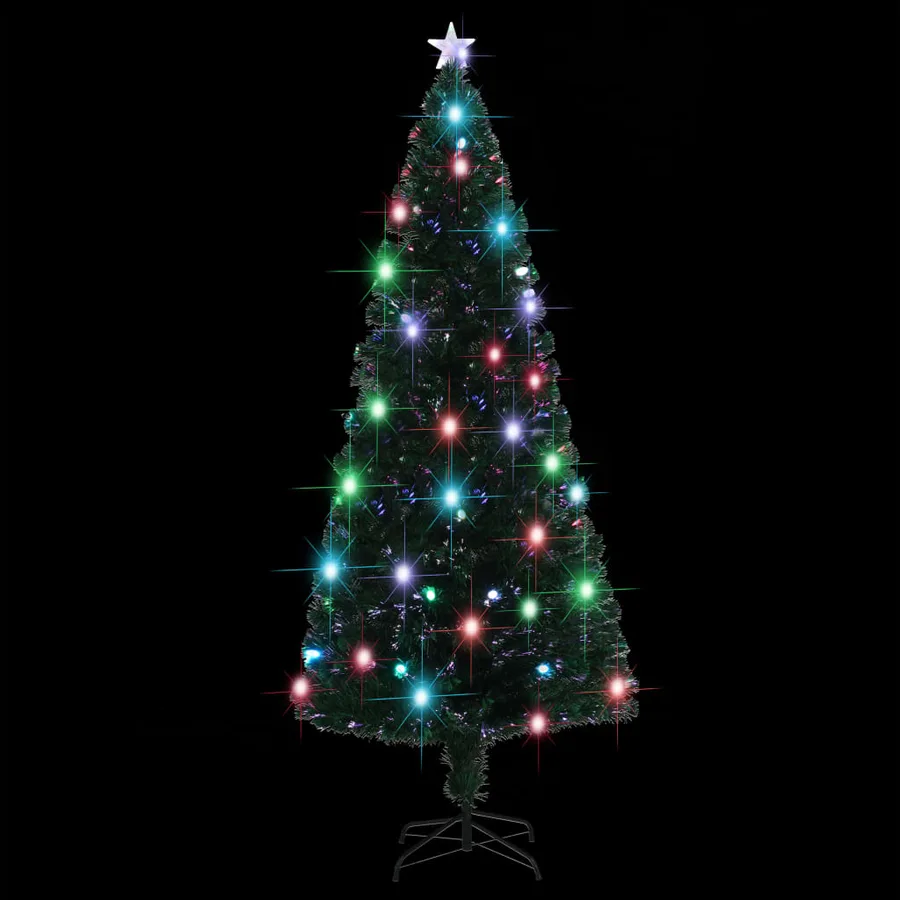 Arbre de Noël pré-éclairé avec support et LED 210 cm fibre optique - 4