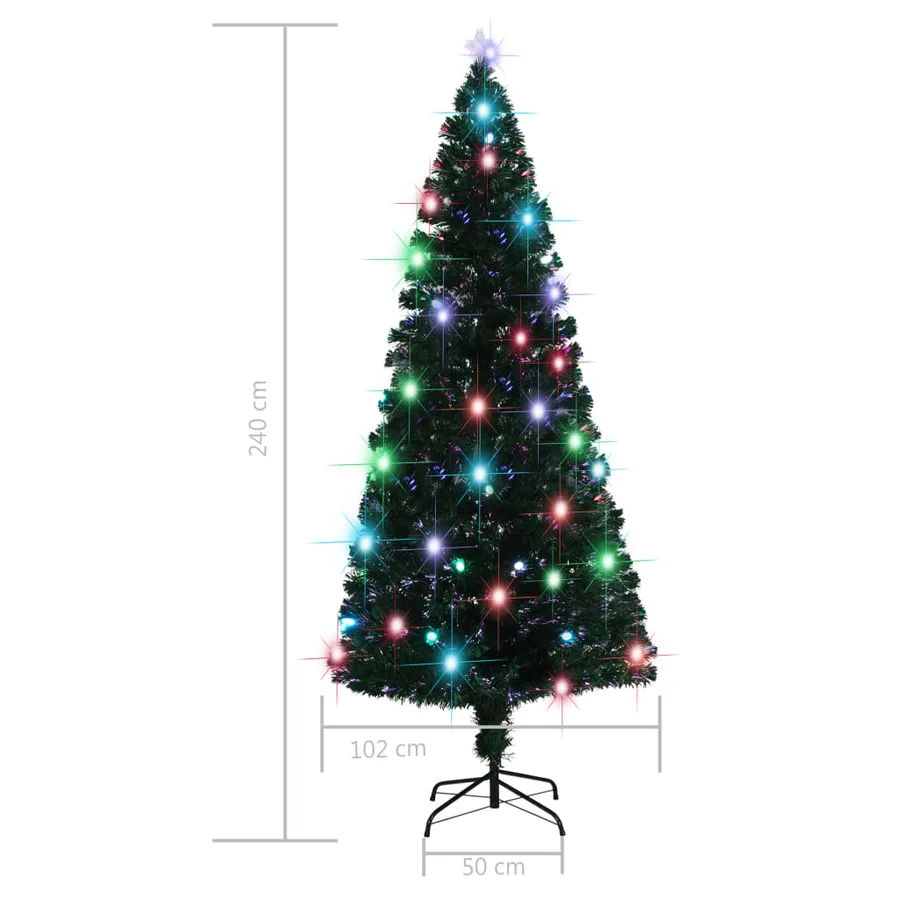 Arbre de Noël pré-éclairé avec support et LED 210 cm fibre optique - 9