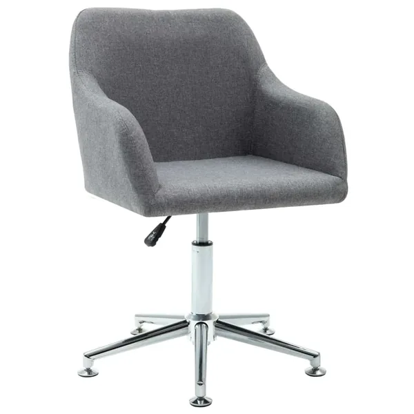 Chaise pivotante à manger gris clair tissu