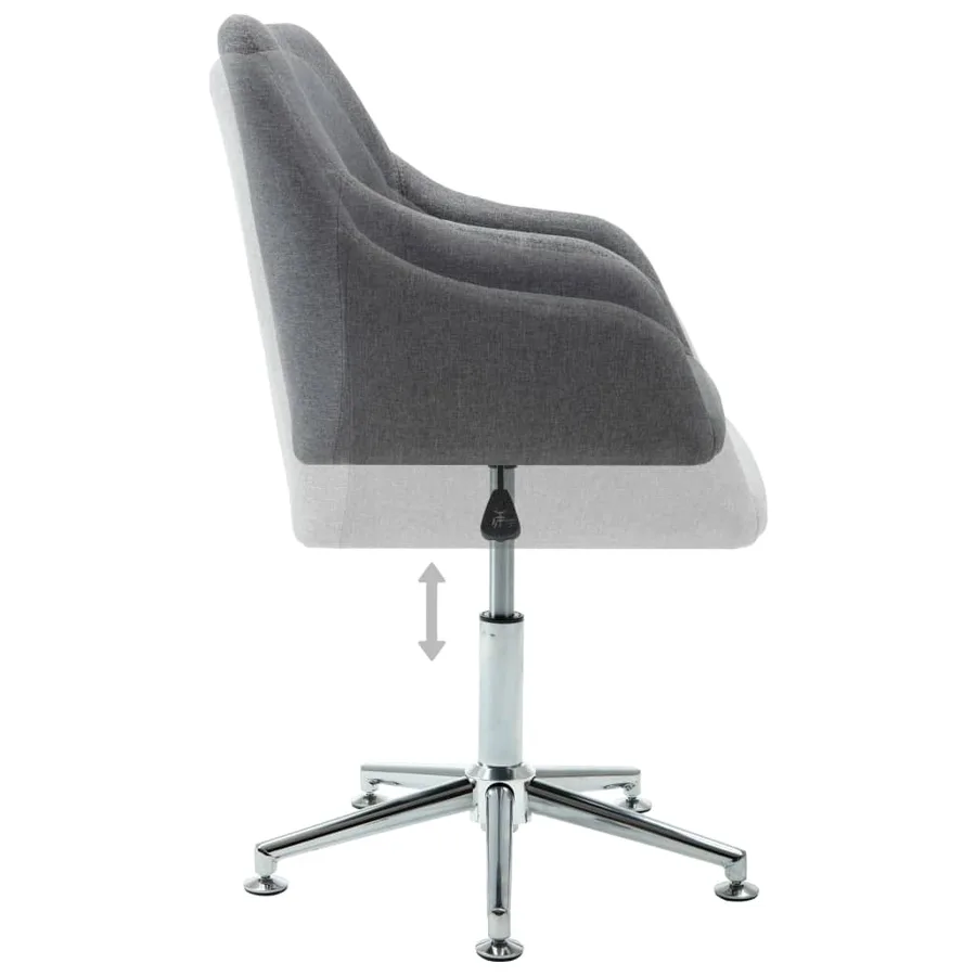 Chaise pivotante à manger gris clair tissu - 5