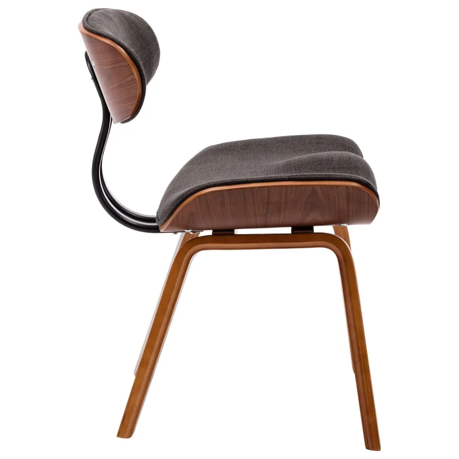 Chaises à manger lot de 4 gris bois courbé et tissu - 5