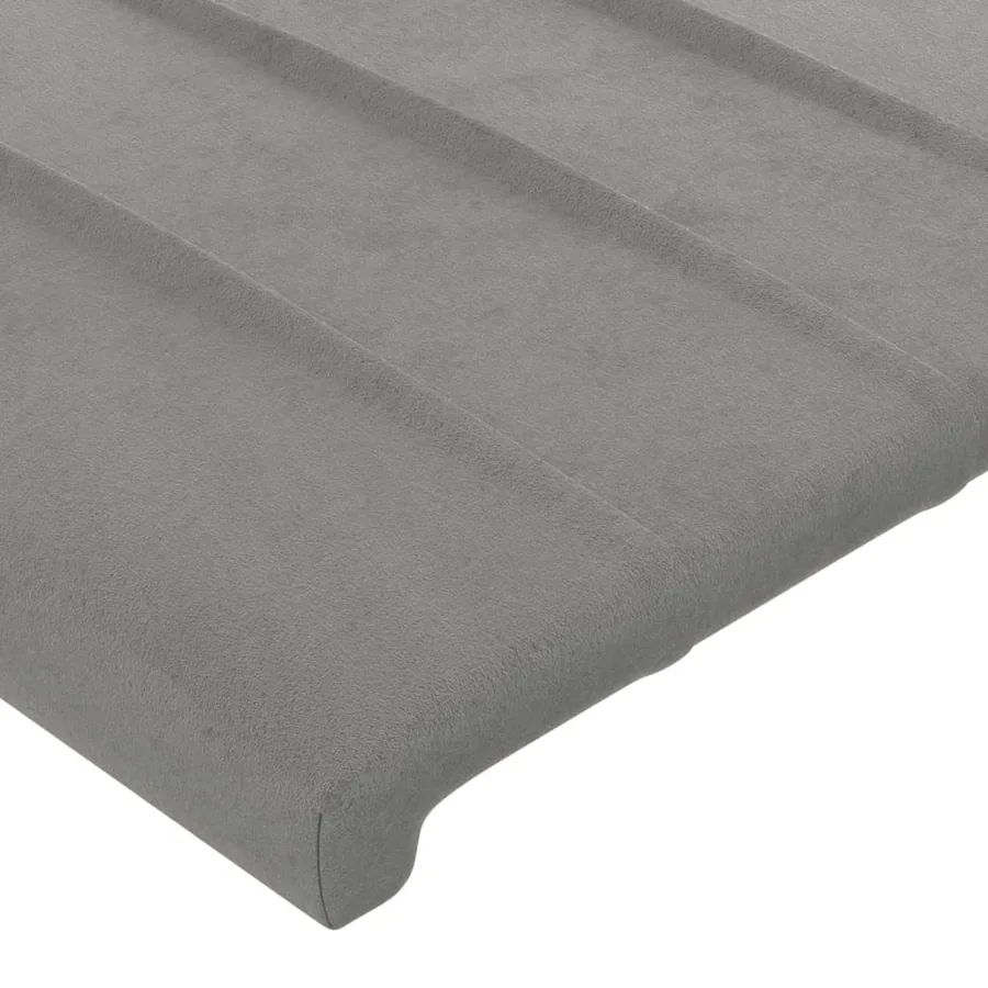 Tête de lit avec oreilles Gris clair 103x16x118/128 cm Velours - 5